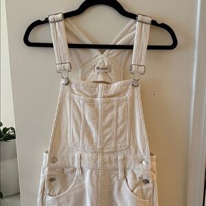 Madewell Ivory Corduroy Overalls